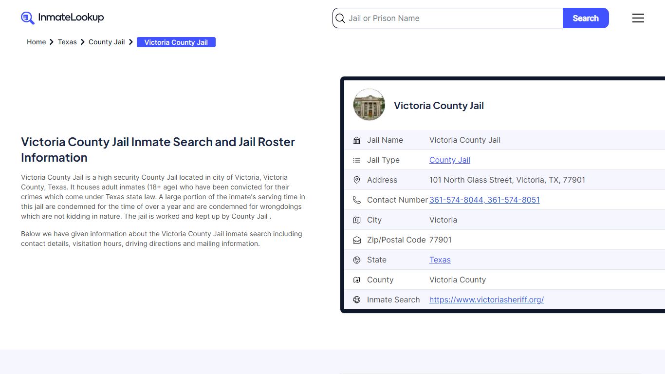 Victoria County Jail Inmate Search, Jail Roster, Bookings, Arrests ...