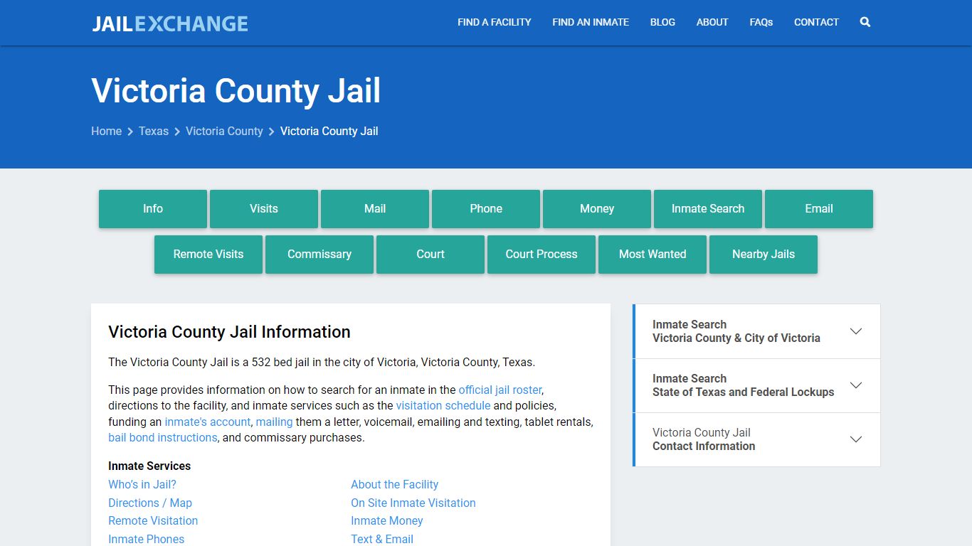 Victoria County Jail, TX Inmate Search, Information